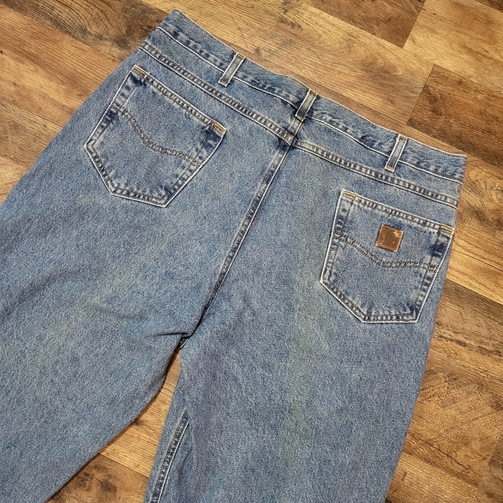 Carharrt Men's Relaxed Fit Straight Denim Workwear Jeans Size 40x36 - Picture 6 of 8